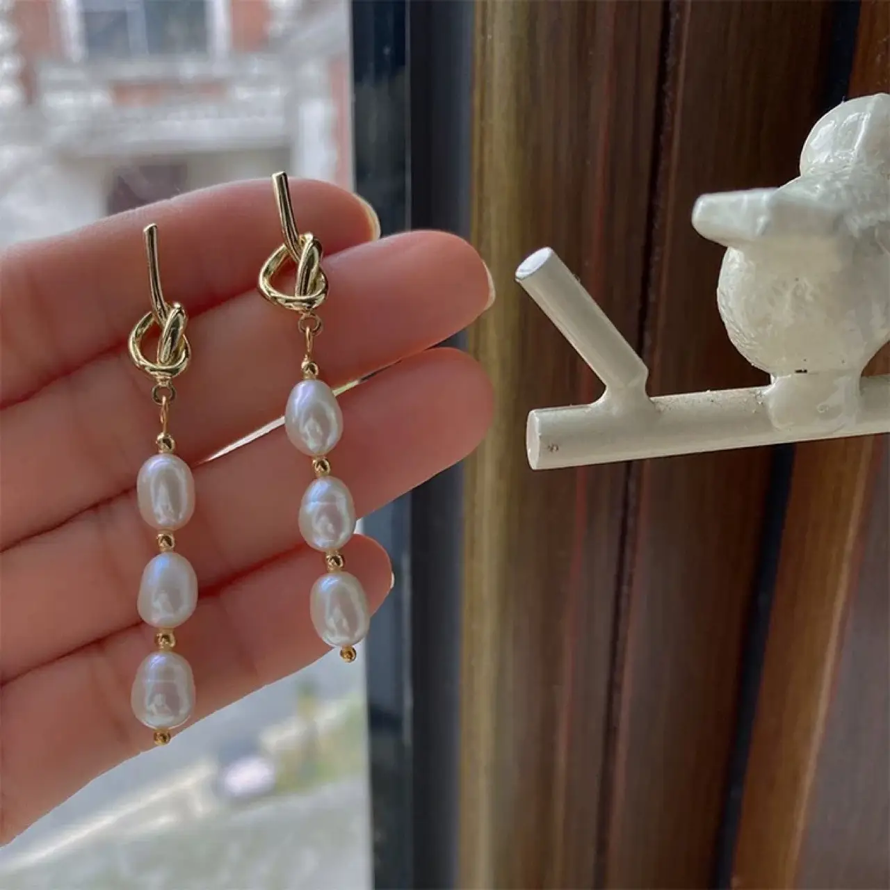 Pearl Tear Earrings with 14K Gold Plating — feature 8
