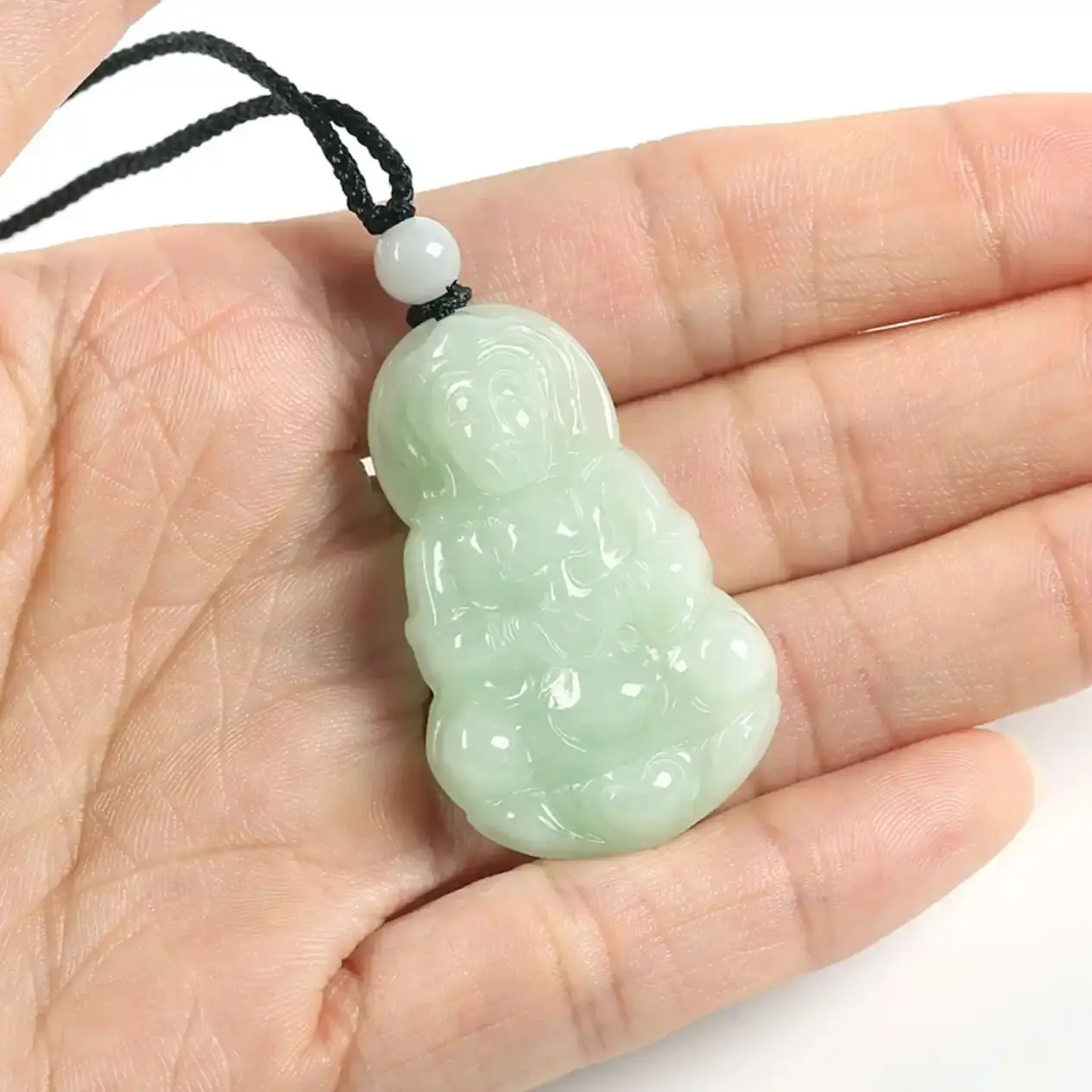 Natural Jade Buddha Pendant Couple Pair Guanyin Men Women Peace Necklace - Image 7