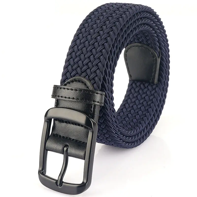 Men's Navy Blue Woven Pin Buckle Belt - Image 2
