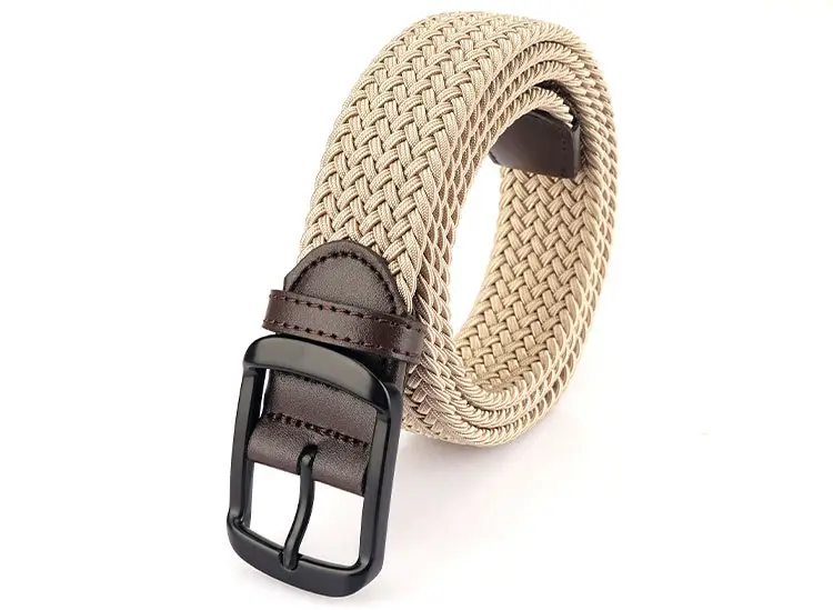 Men's Navy Blue Woven Pin Buckle Belt β feature 18