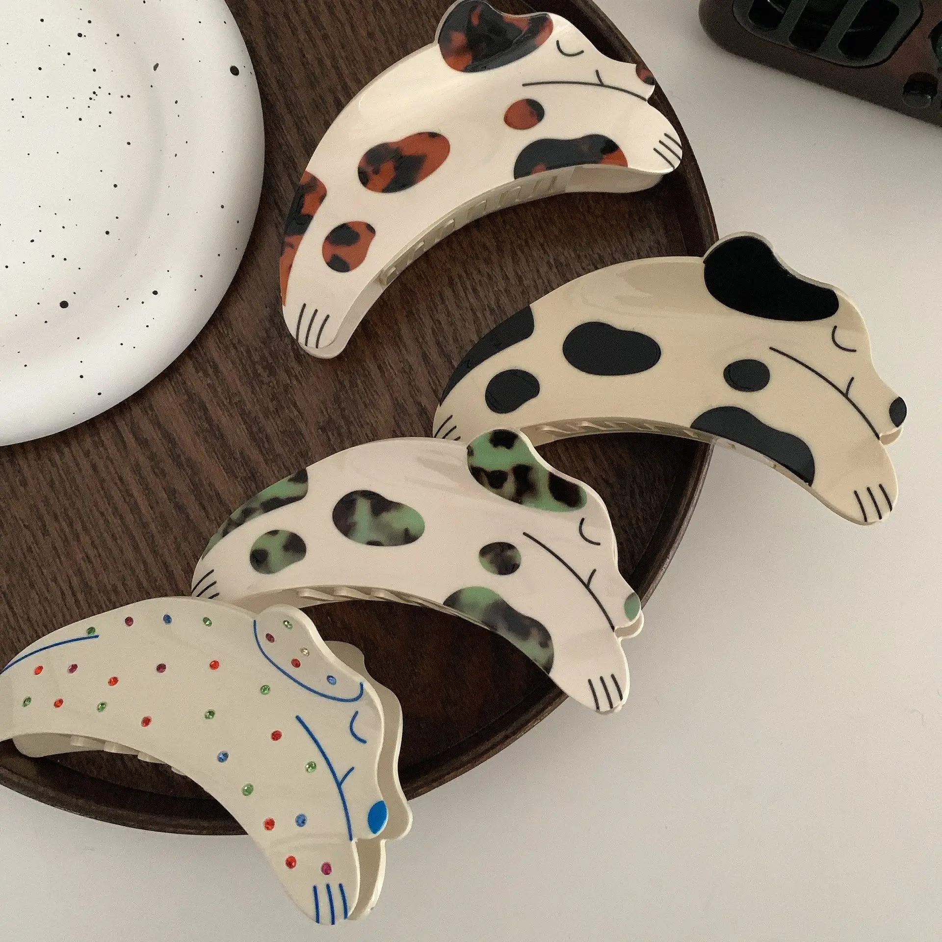 Cute Cartoon Dalmatian Hair Clip for Women Autumn Winter