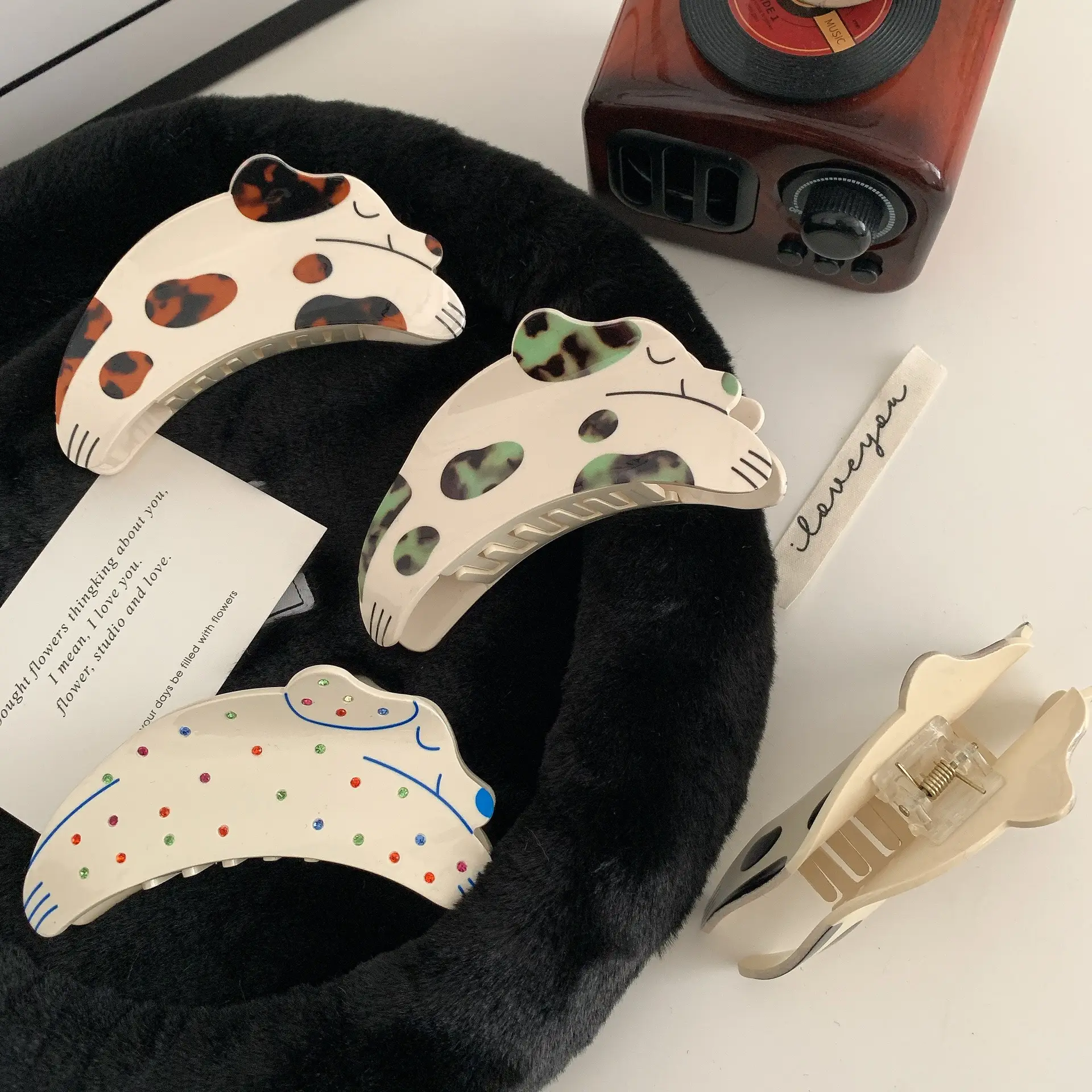 Cute Cartoon Dalmatian Hair Clip for Women Autumn Winter