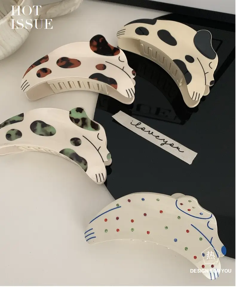 Cute Cartoon Dalmatian Hair Clip for Women Autumn Winter — feature 3