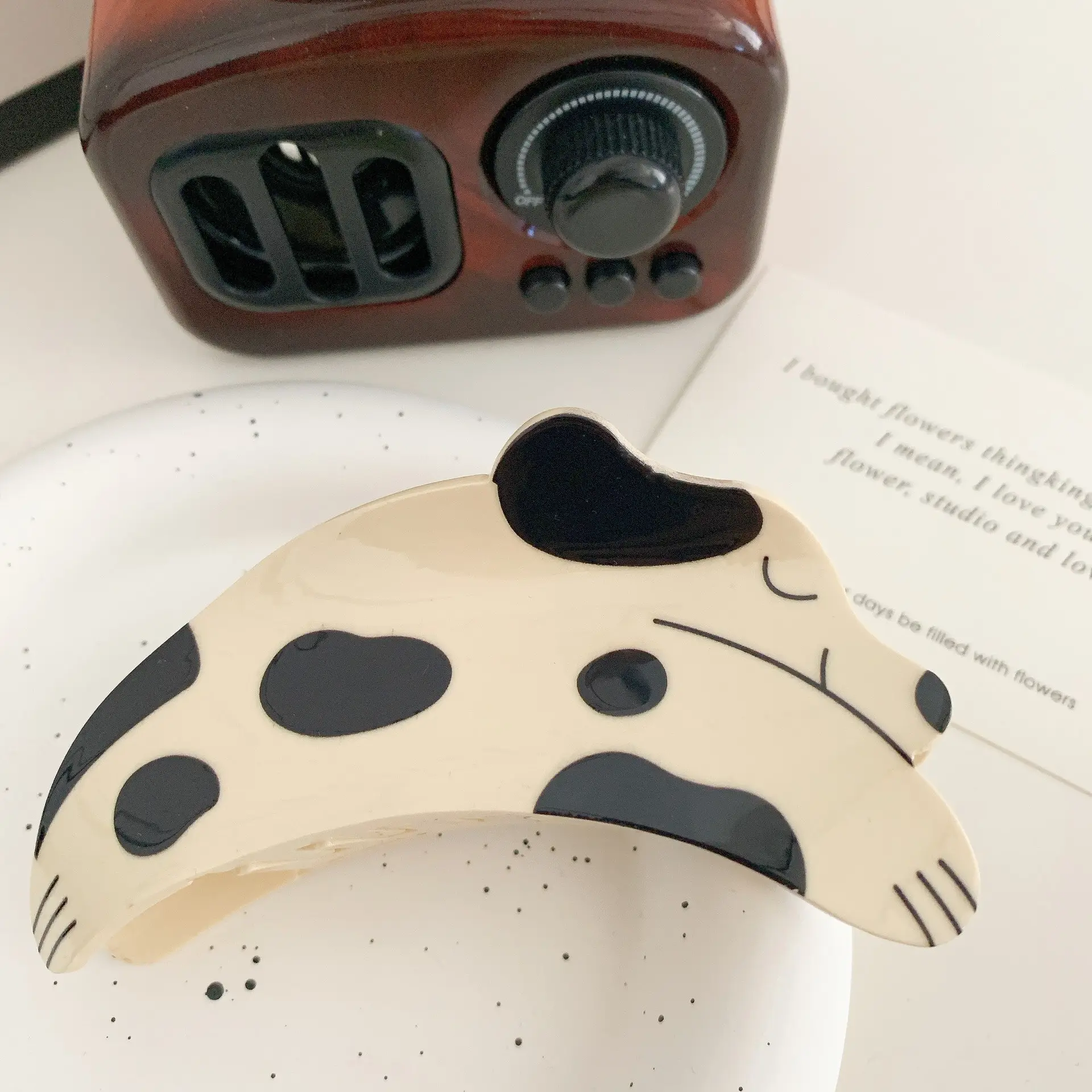 Cute Cartoon Dalmatian Hair Clip for Women Autumn Winter