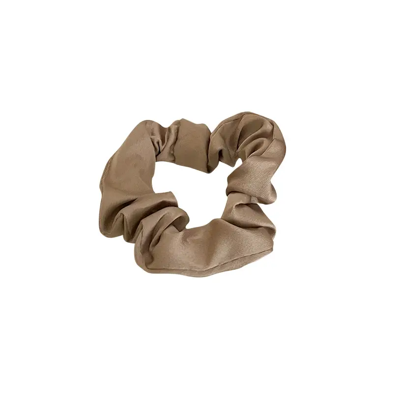 French Style Satin Hair Ties for Women Brown Black