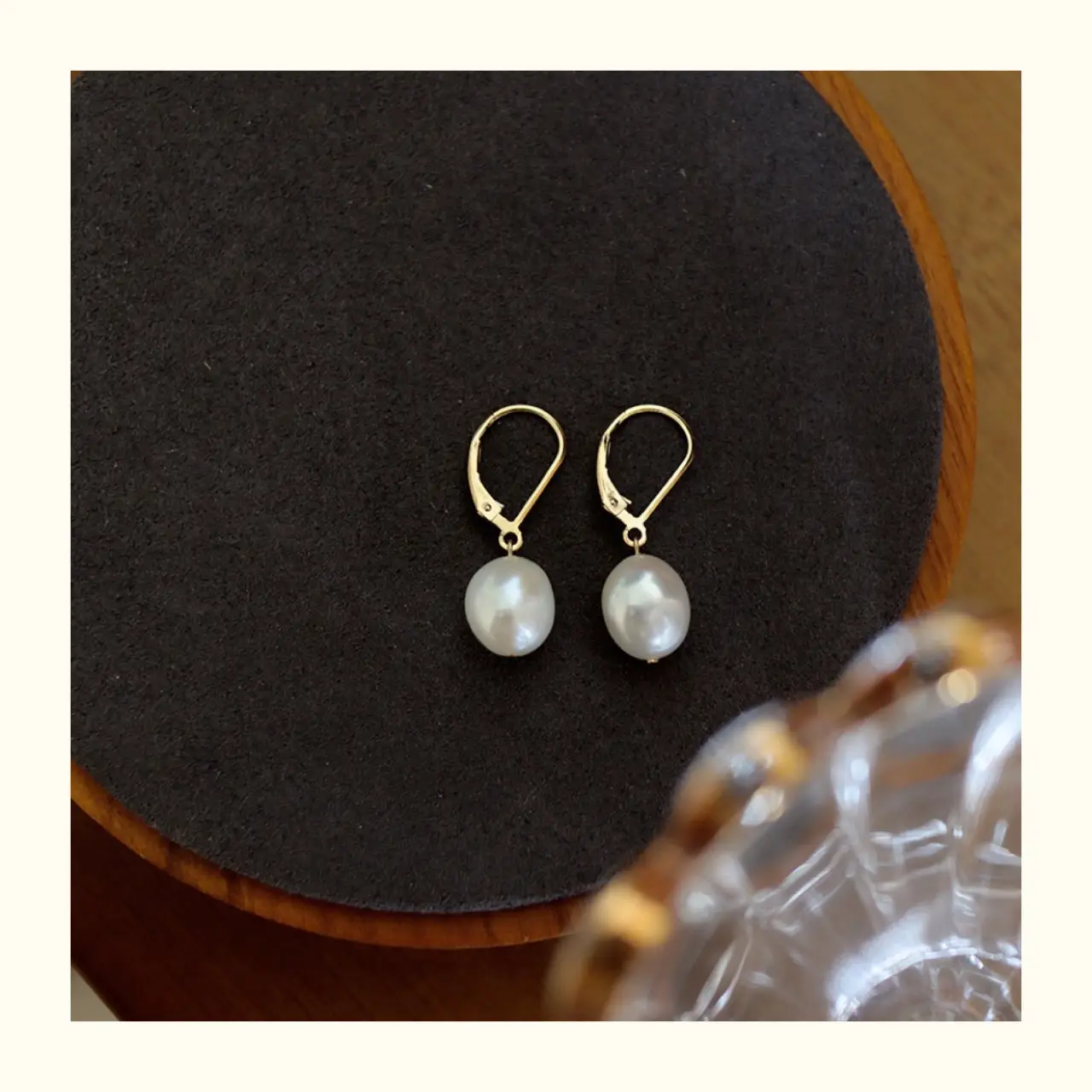 14K Gold Pearl Earrings for Women - Image 3