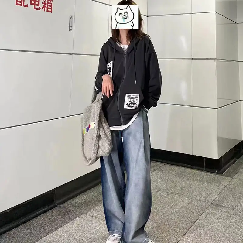 Women American Style Hooded Oversize Coat Black — feature 11
