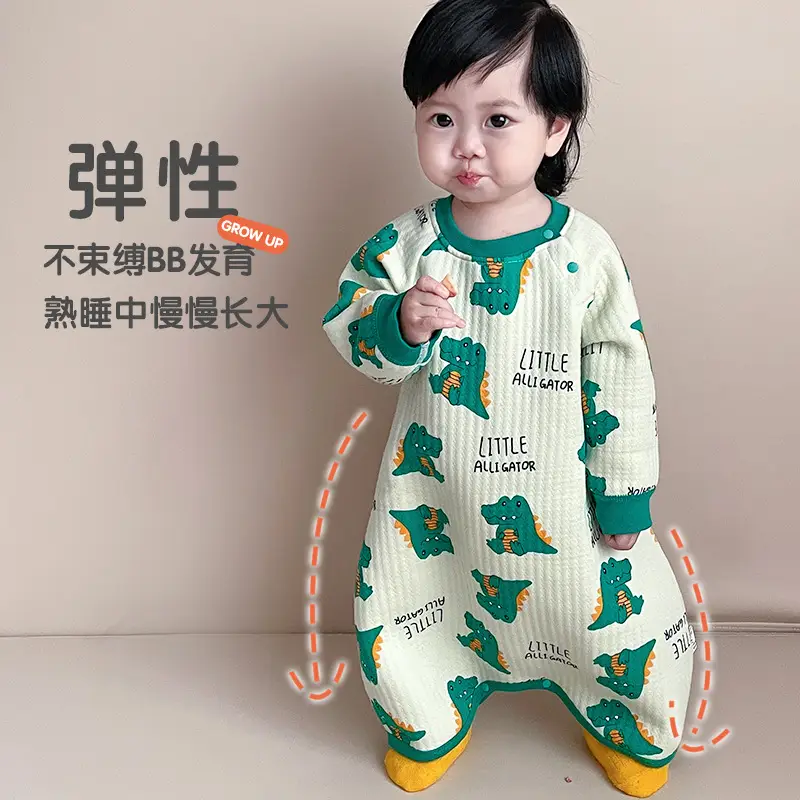 Infant Quilted Onesie with Dinosaur Print