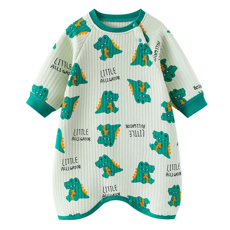 Infant Quilted Onesie with Dinosaur Print