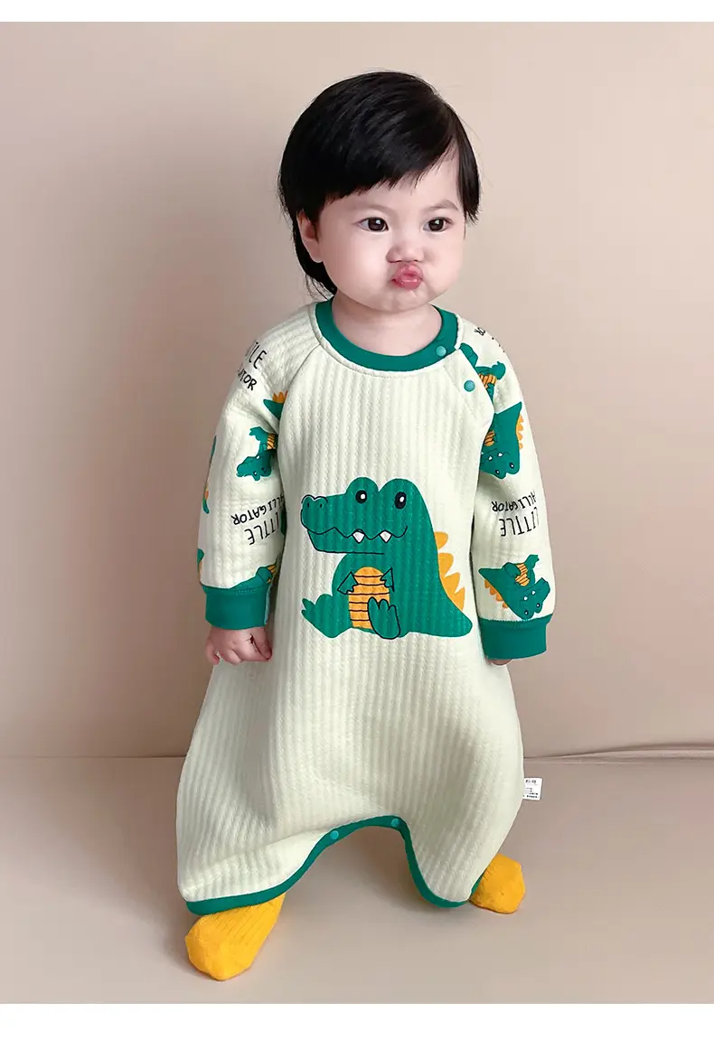 Infant Quilted Onesie with Dinosaur Print — feature 12