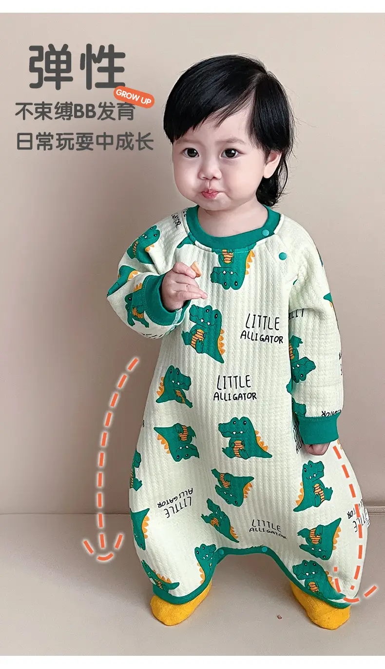 Infant Quilted Onesie with Dinosaur Print — feature 5