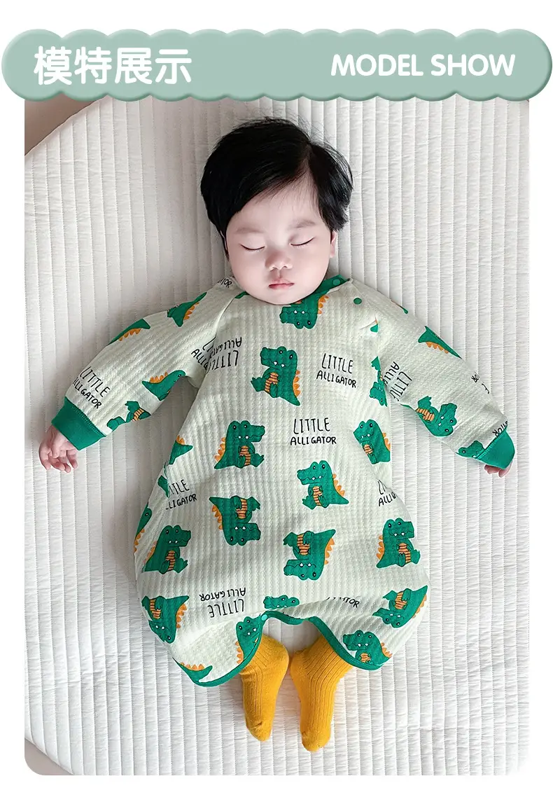 Infant Quilted Onesie with Dinosaur Print — feature 9