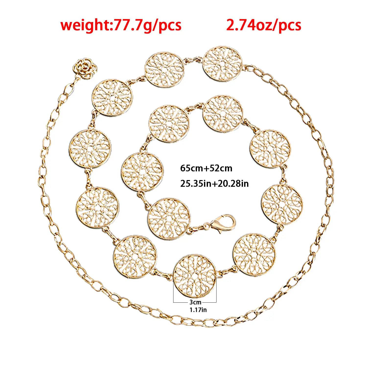 Gold Leaf Hook Waist Chain for Women β feature 2
