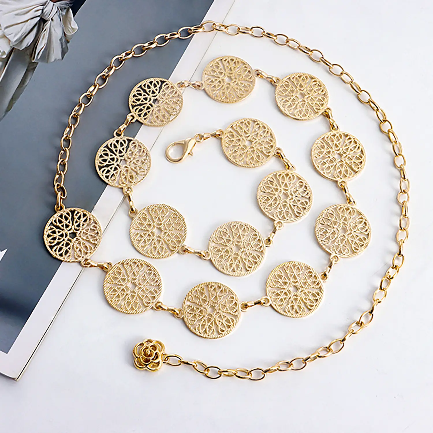 Gold Leaf Hook Waist Chain for Women β feature 6