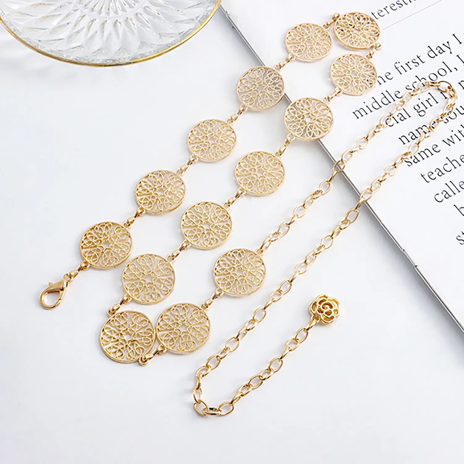 Gold Leaf Hook Waist Chain for Women β feature 7