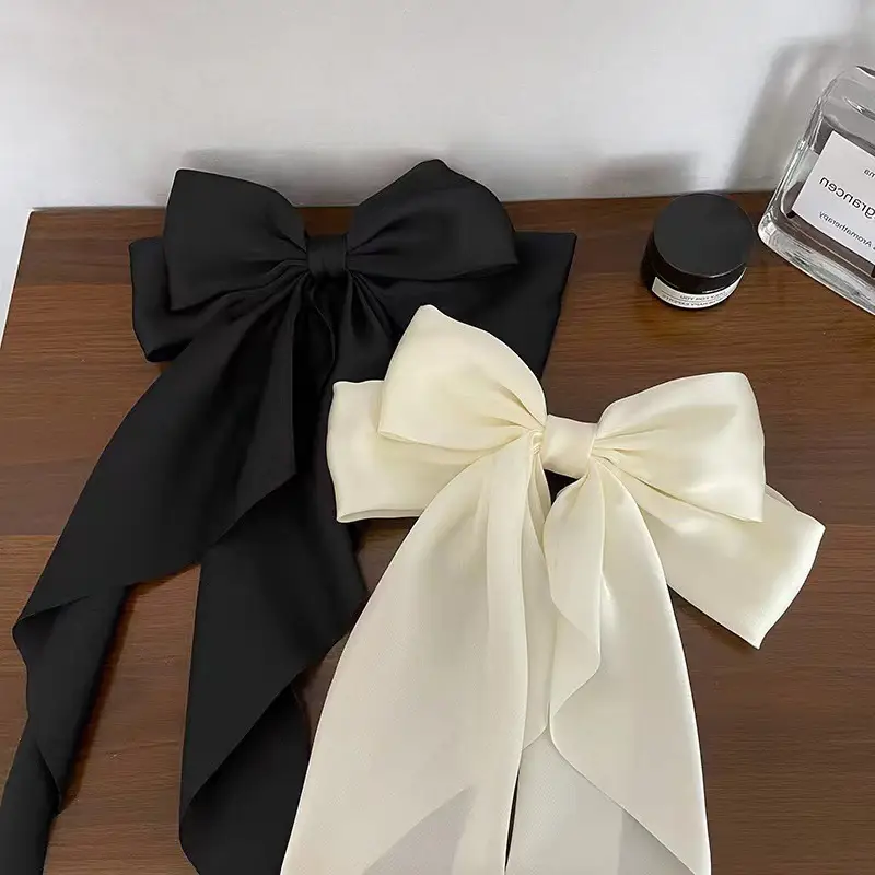 South Korea New Big Maroon Hair Bow Clip Back Headfix