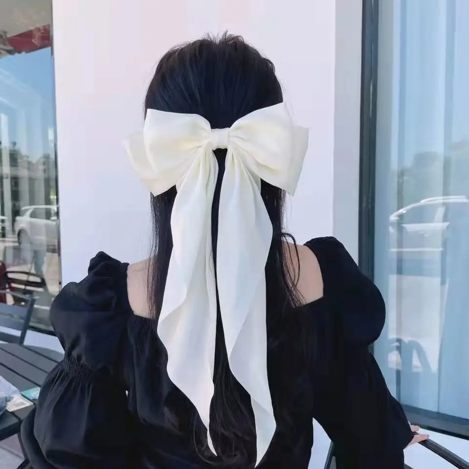 South Korea New Big Maroon Hair Bow Clip Back Headfix