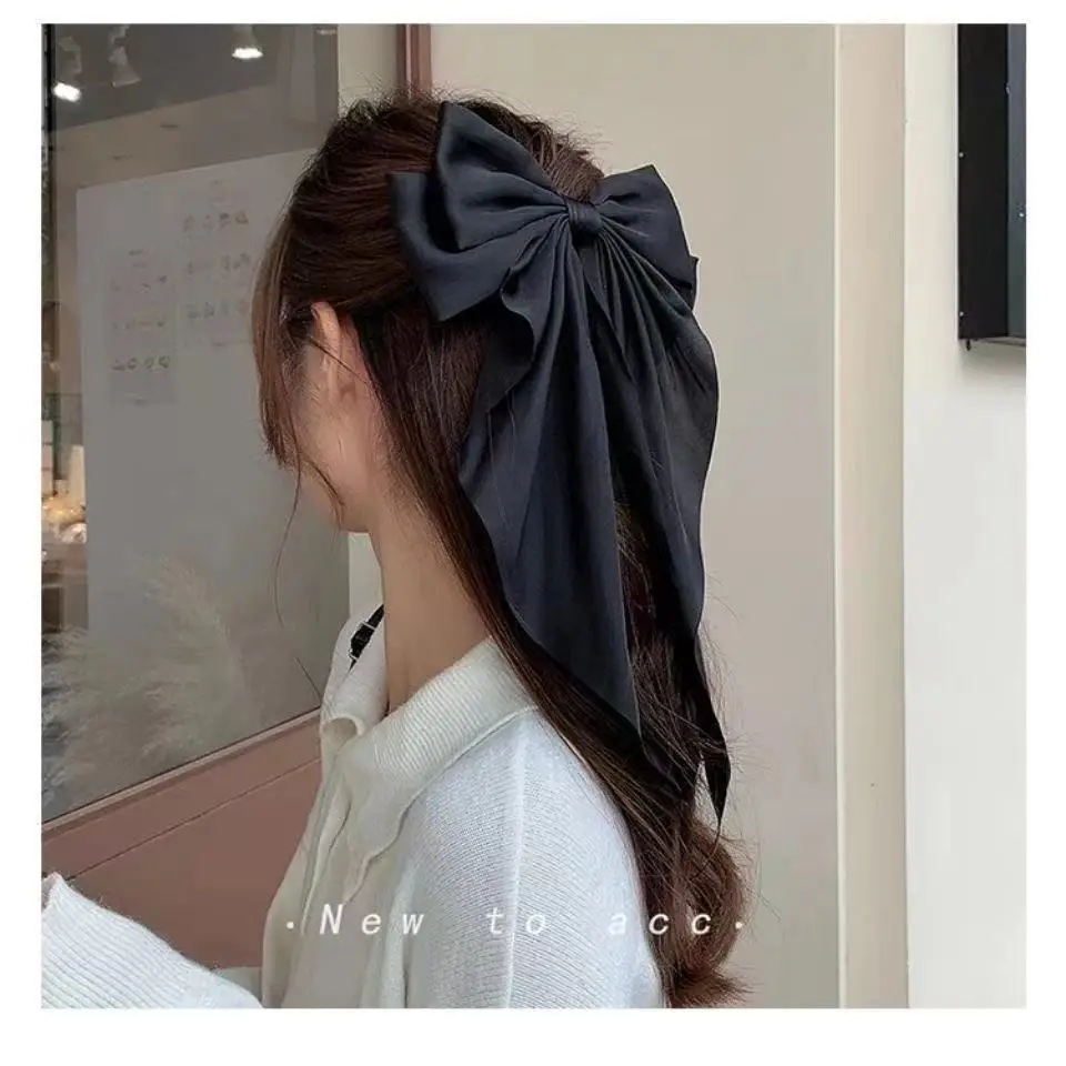 South Korea New Big Maroon Hair Bow Clip Back Headfix — feature 5