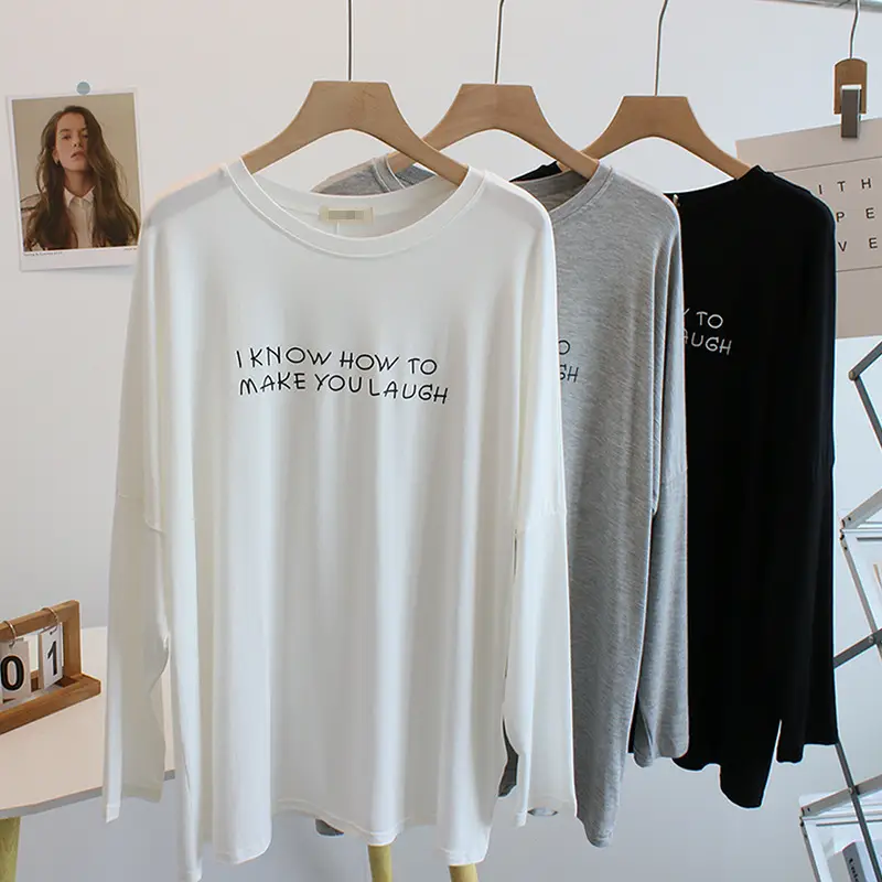 Women Black Letter Print Long Sleeve T-Shirt - Image 4