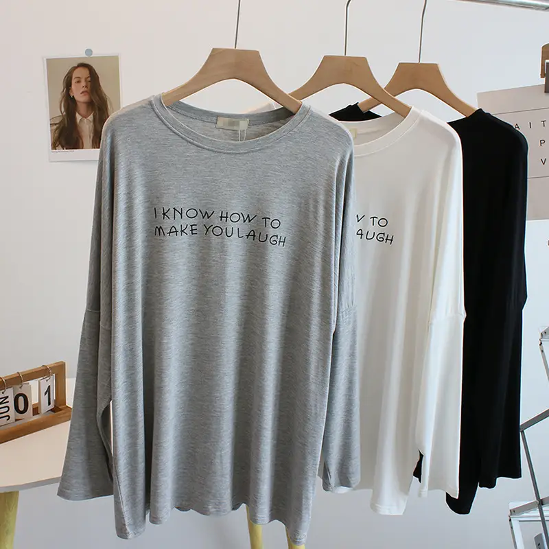 Women Black Letter Print Long Sleeve T-Shirt - Image 5
