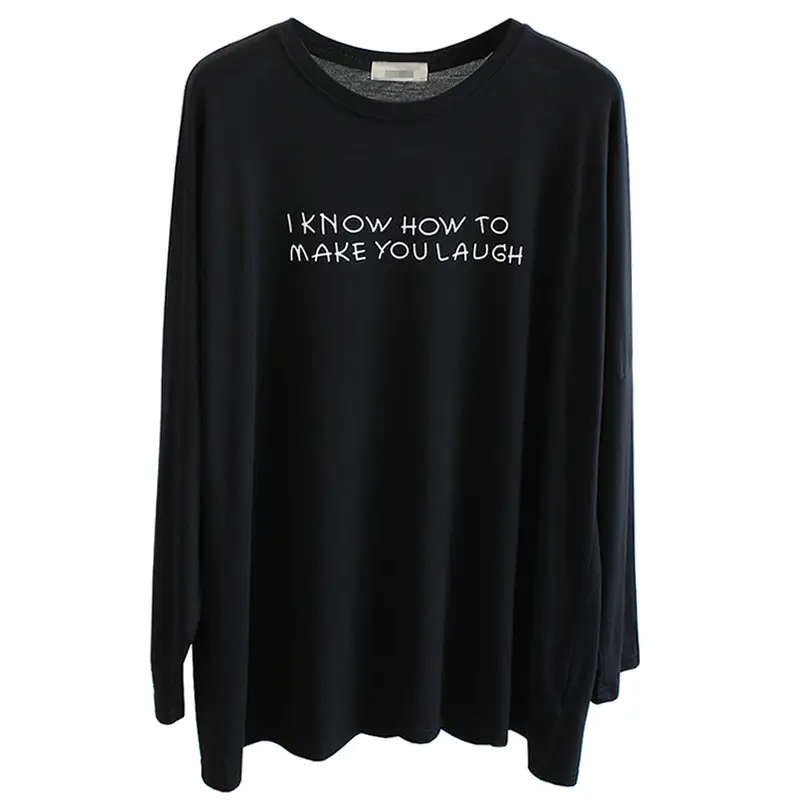 Women Black Letter Print Long Sleeve T-Shirt - Image 8