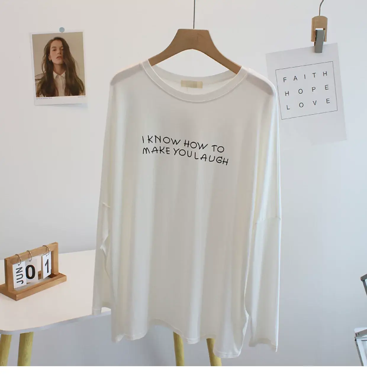 Women Black Letter Print Long Sleeve T-Shirt — feature 14