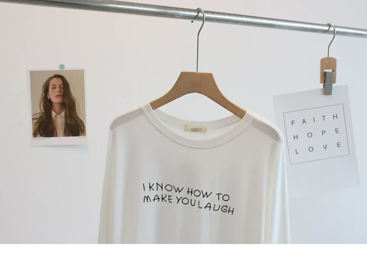 Women Black Letter Print Long Sleeve T-Shirt — feature 15