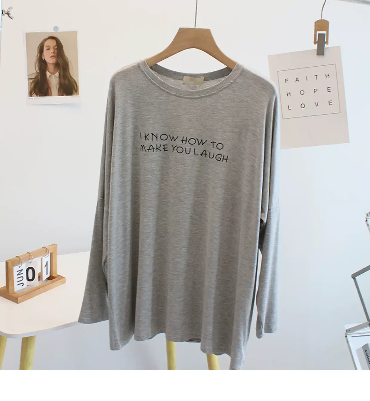 Women Black Letter Print Long Sleeve T-Shirt — feature 20