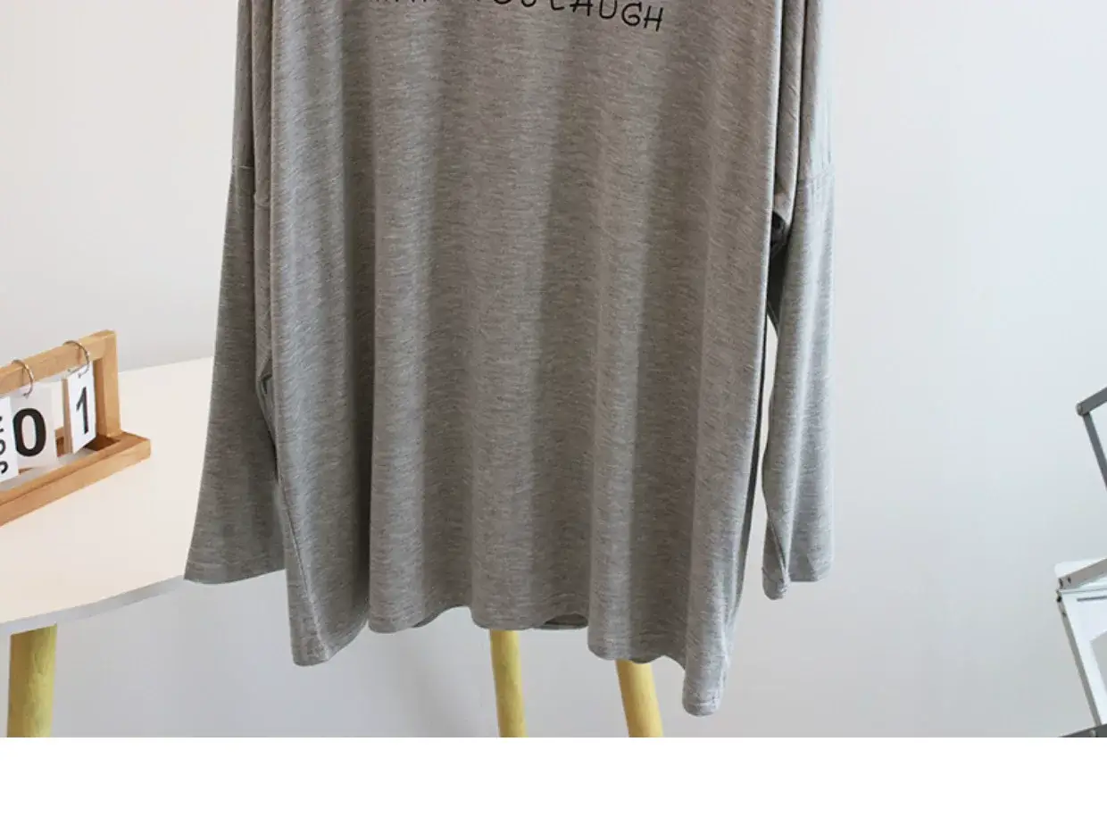 Women Black Letter Print Long Sleeve T-Shirt — feature 22