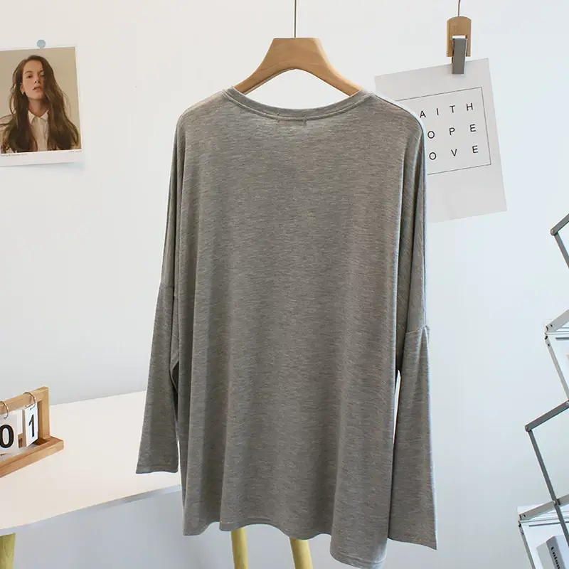 Women Black Letter Print Long Sleeve T-Shirt — feature 23
