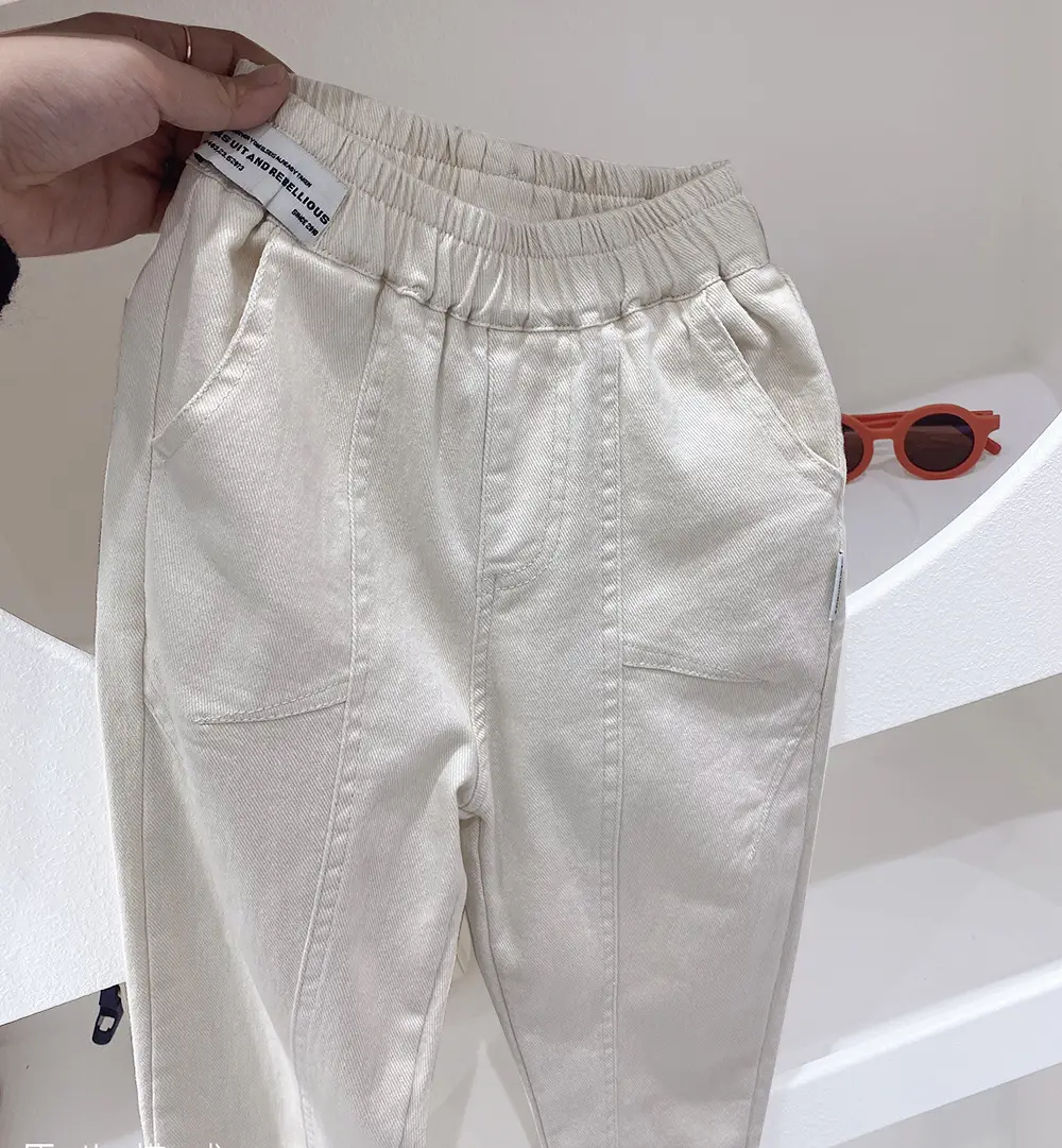 Spring Cotton Trousers for Girls Medium Large - Image 2