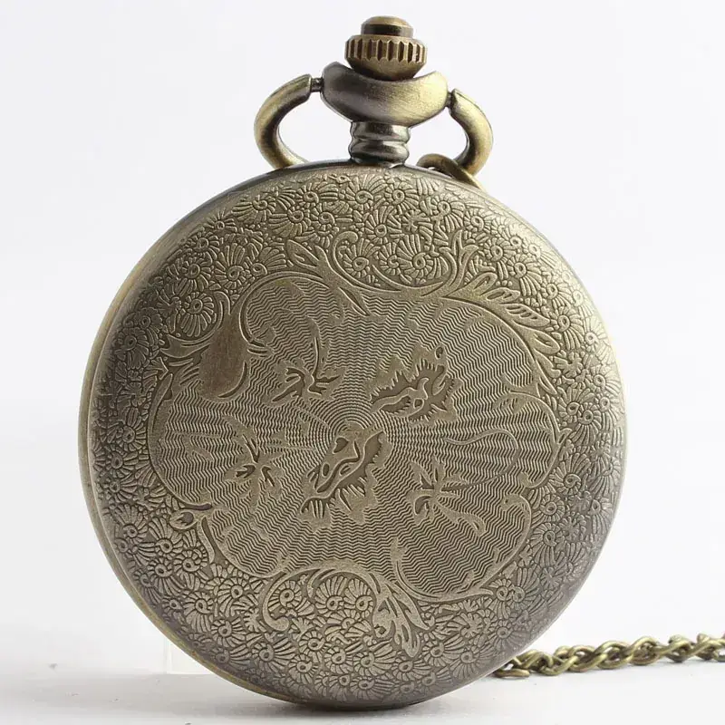 Vintage Bronze Pocket Watch with Floral Design