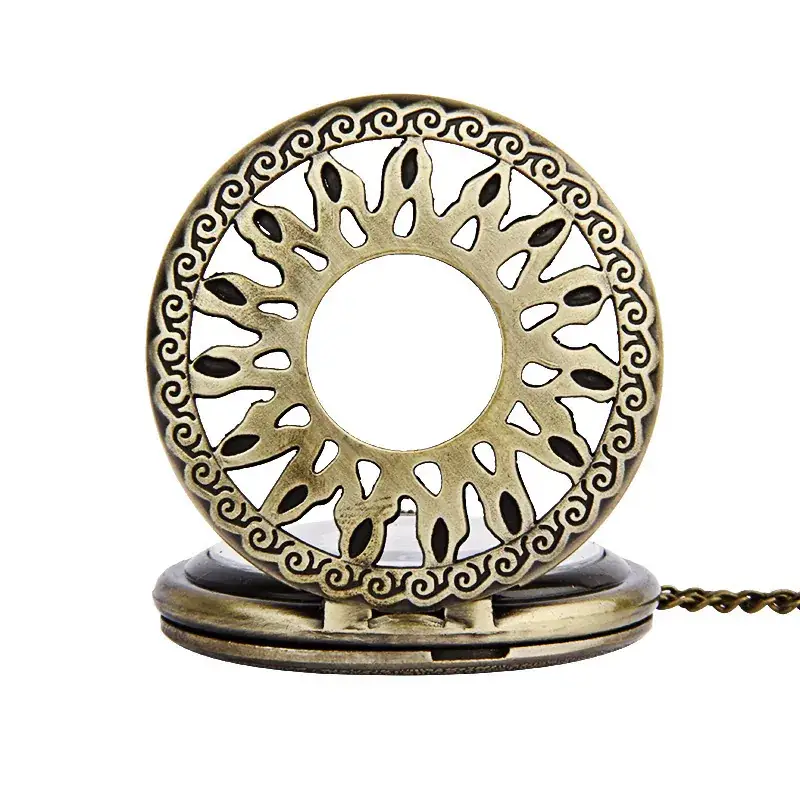 Vintage Bronze Cross Mirror with Lace Sunflower Design