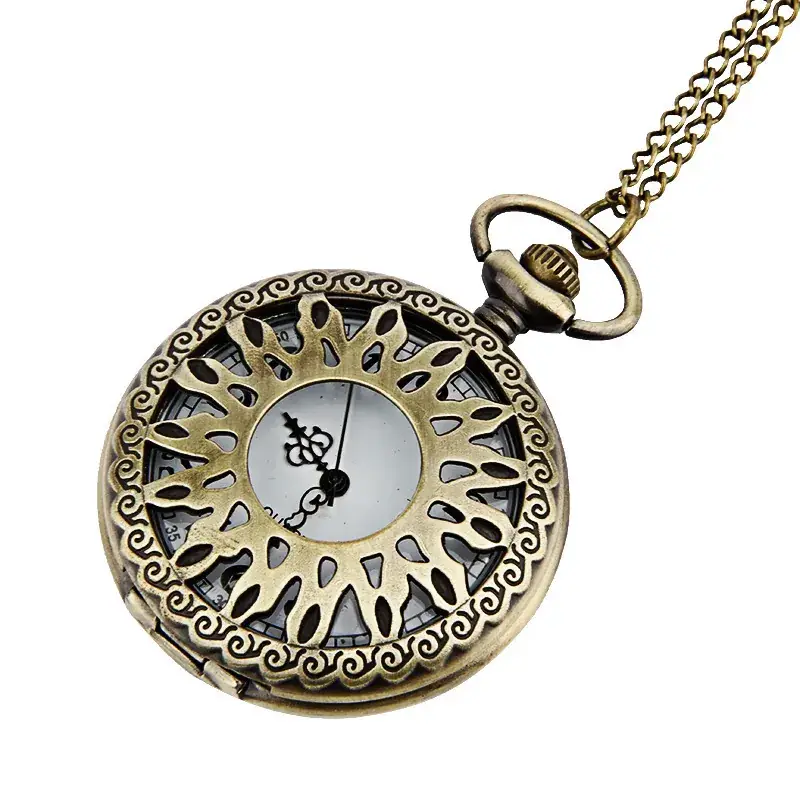 Vintage Bronze Cross Mirror with Lace Sunflower Design
