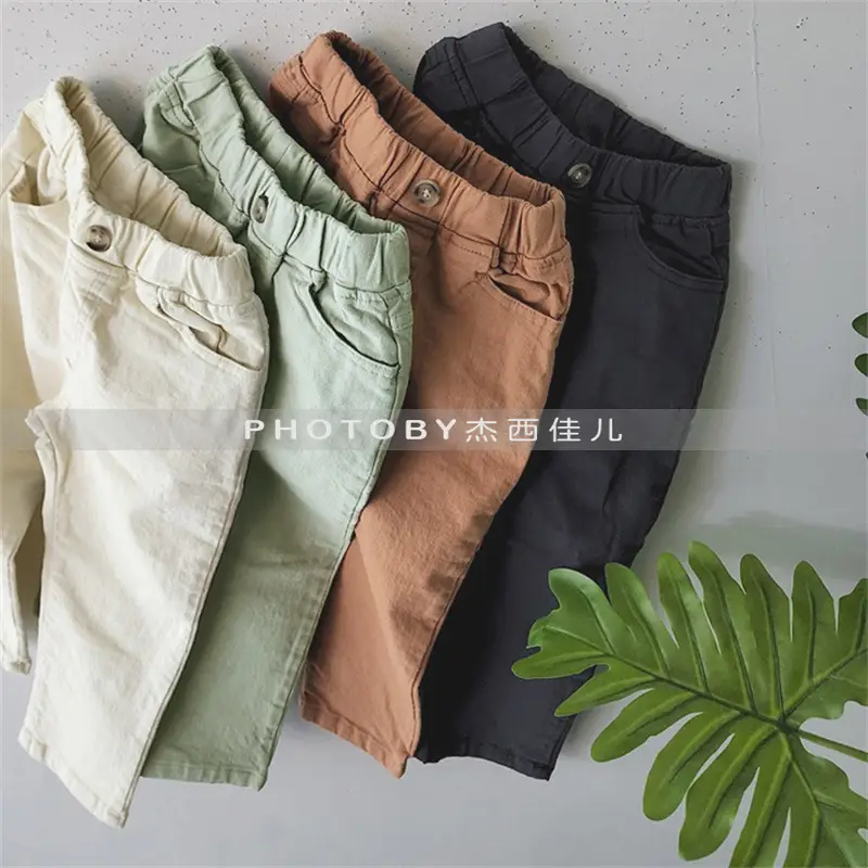 Men Dark Blue Elastic Waist Casual Pants — feature 11