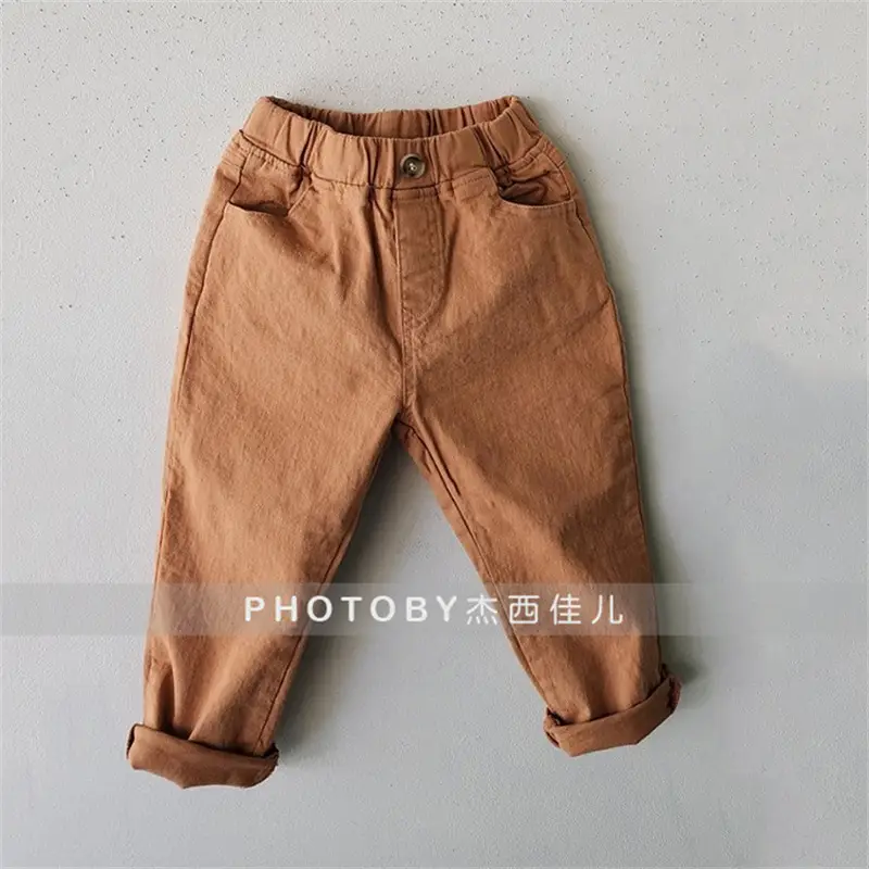 Men Dark Blue Elastic Waist Casual Pants — feature 7