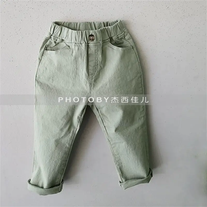 Men Dark Blue Elastic Waist Casual Pants — feature 8