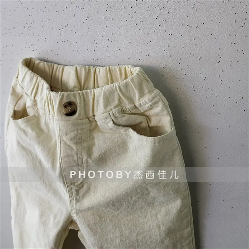 Men Dark Blue Elastic Waist Casual Pants — feature 9