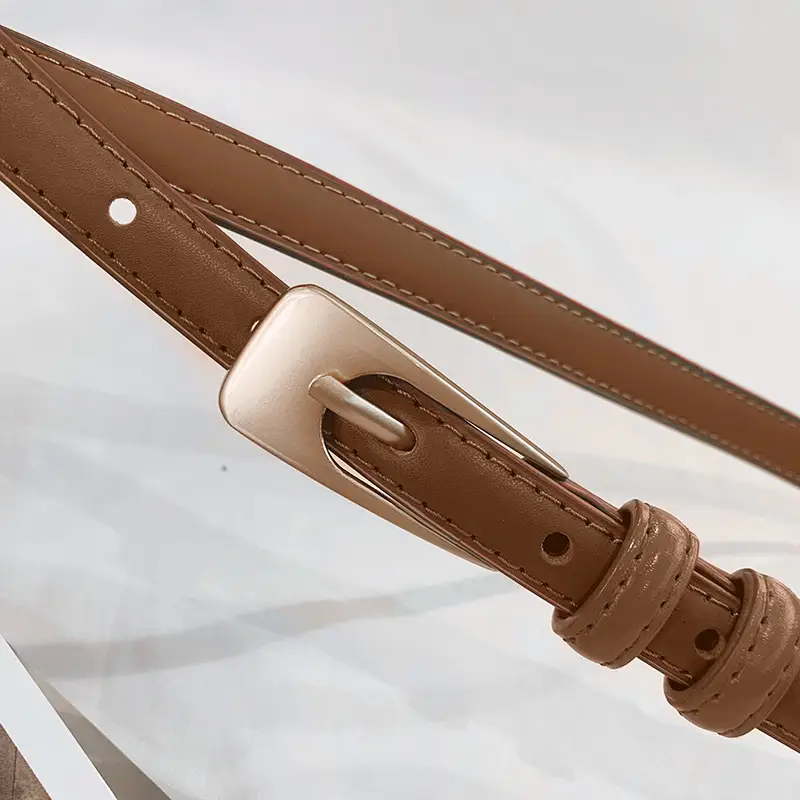 Women's Faux Leather Belt Retro Dress Waist Brown