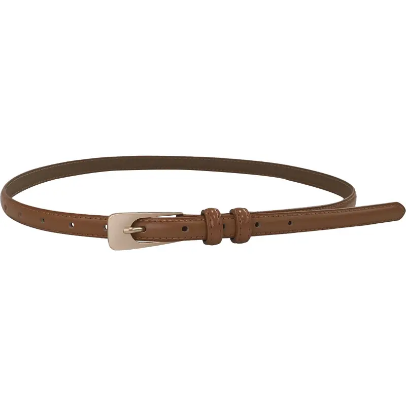 Women's Faux Leather Belt Retro Dress Waist Brown