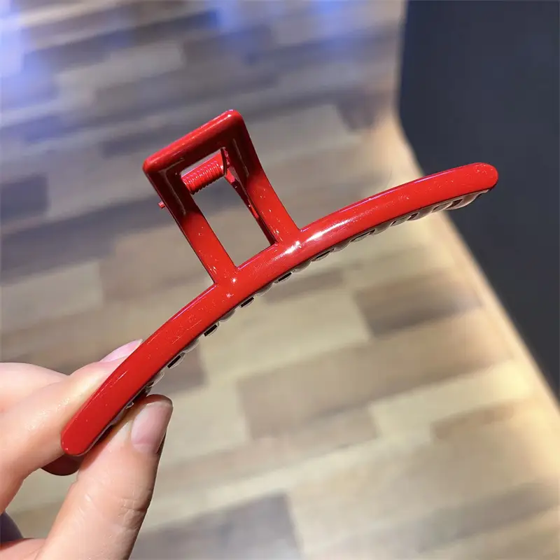 Red Metal Hair Clip for Women 2022 Wedding Back of Head Shark Clip - Image 6