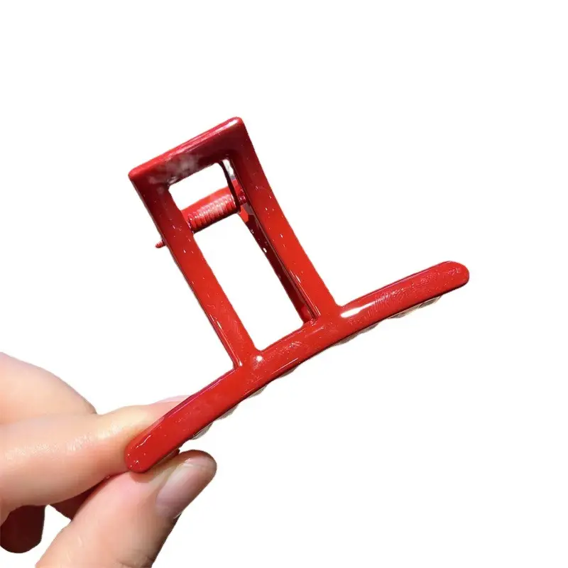 Red Metal Hair Clip for Women 2022 Wedding Back of Head Shark Clip - Image 7