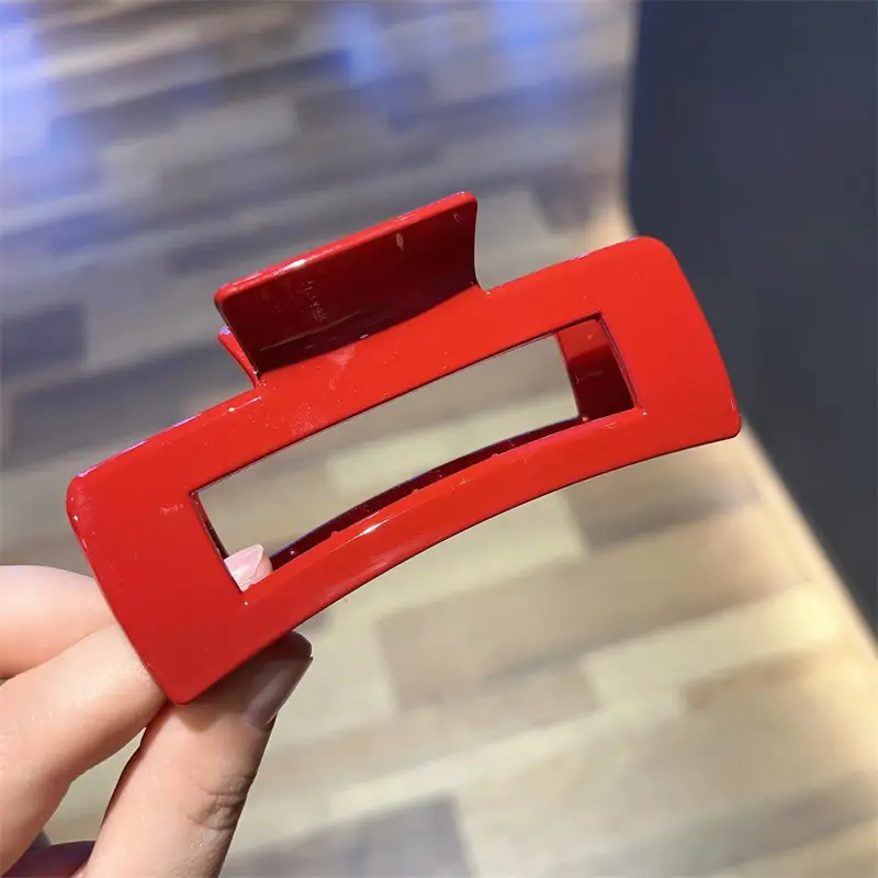 Red Metal Hair Clip for Women 2022 Wedding Back of Head Shark Clip — feature 7