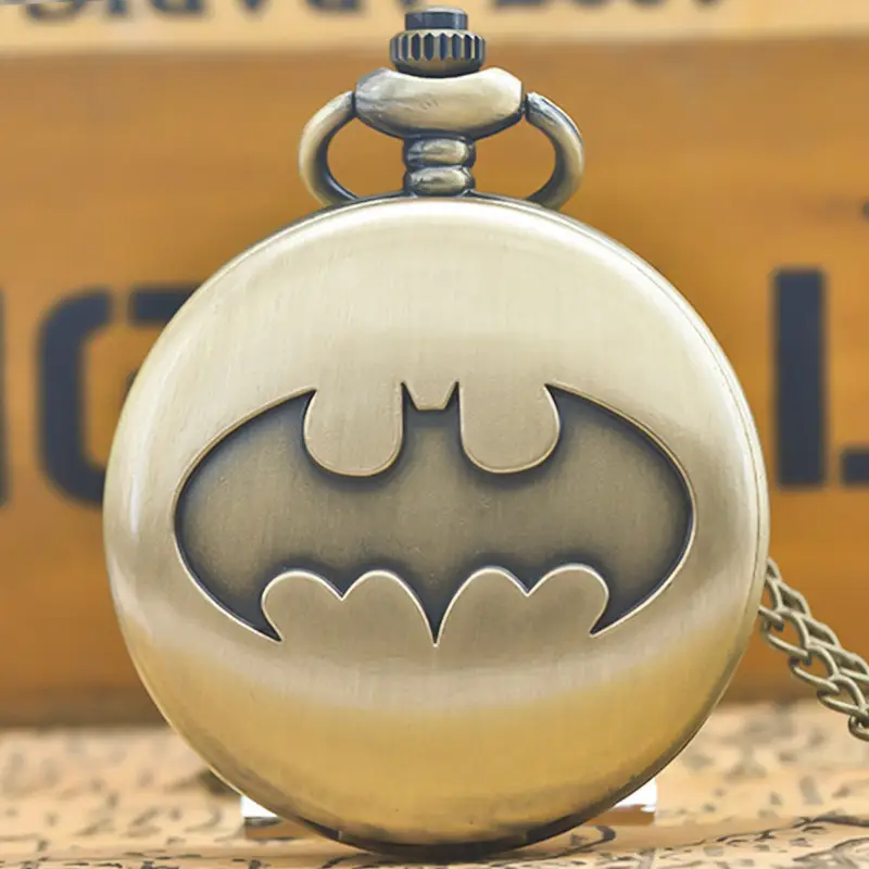 Batman Flip Pocket Watch Necklace Black Yellow — feature 9