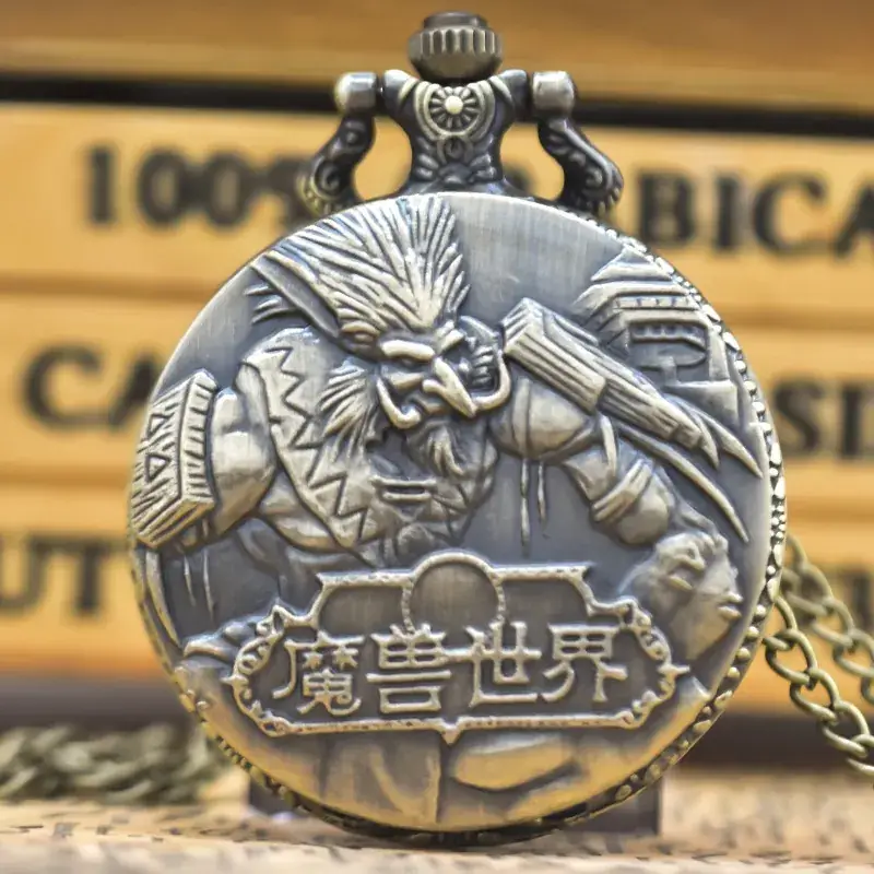 Large Pocket Watch Digital Analog Necklace Watch - Image 3