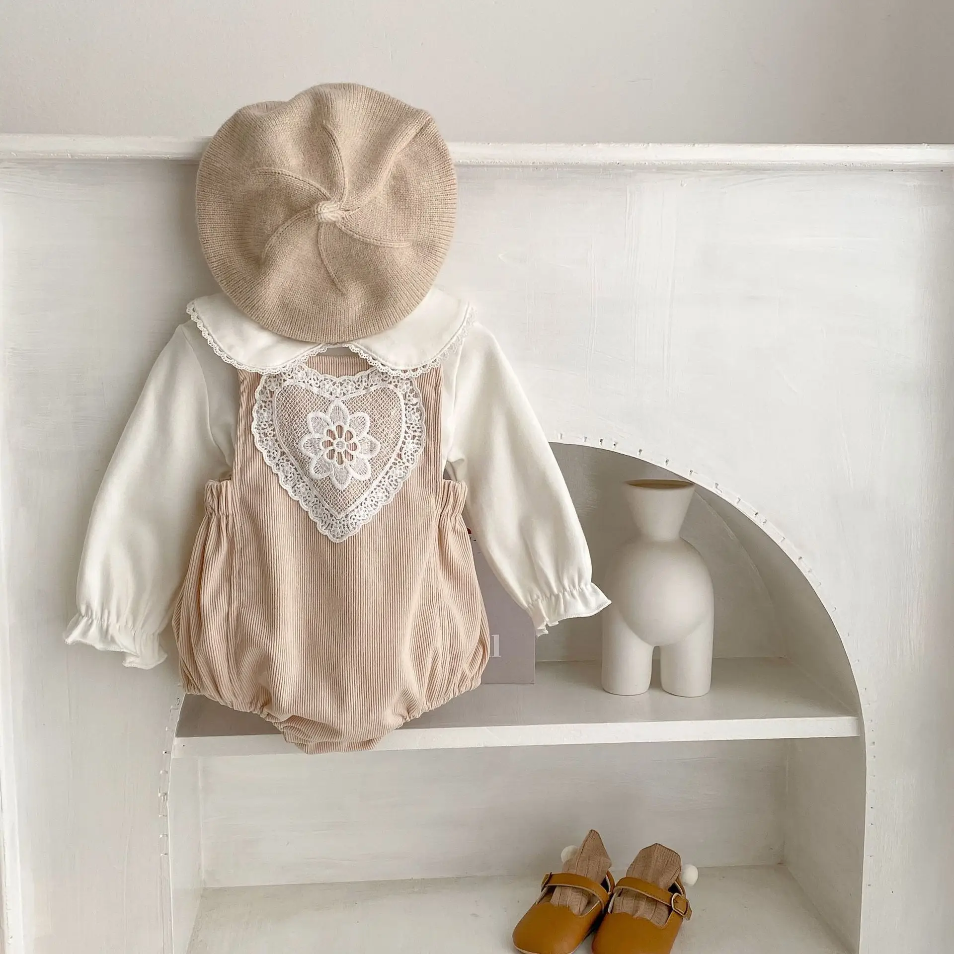 Baby Girl Heart Embroidered 2-Piece Set