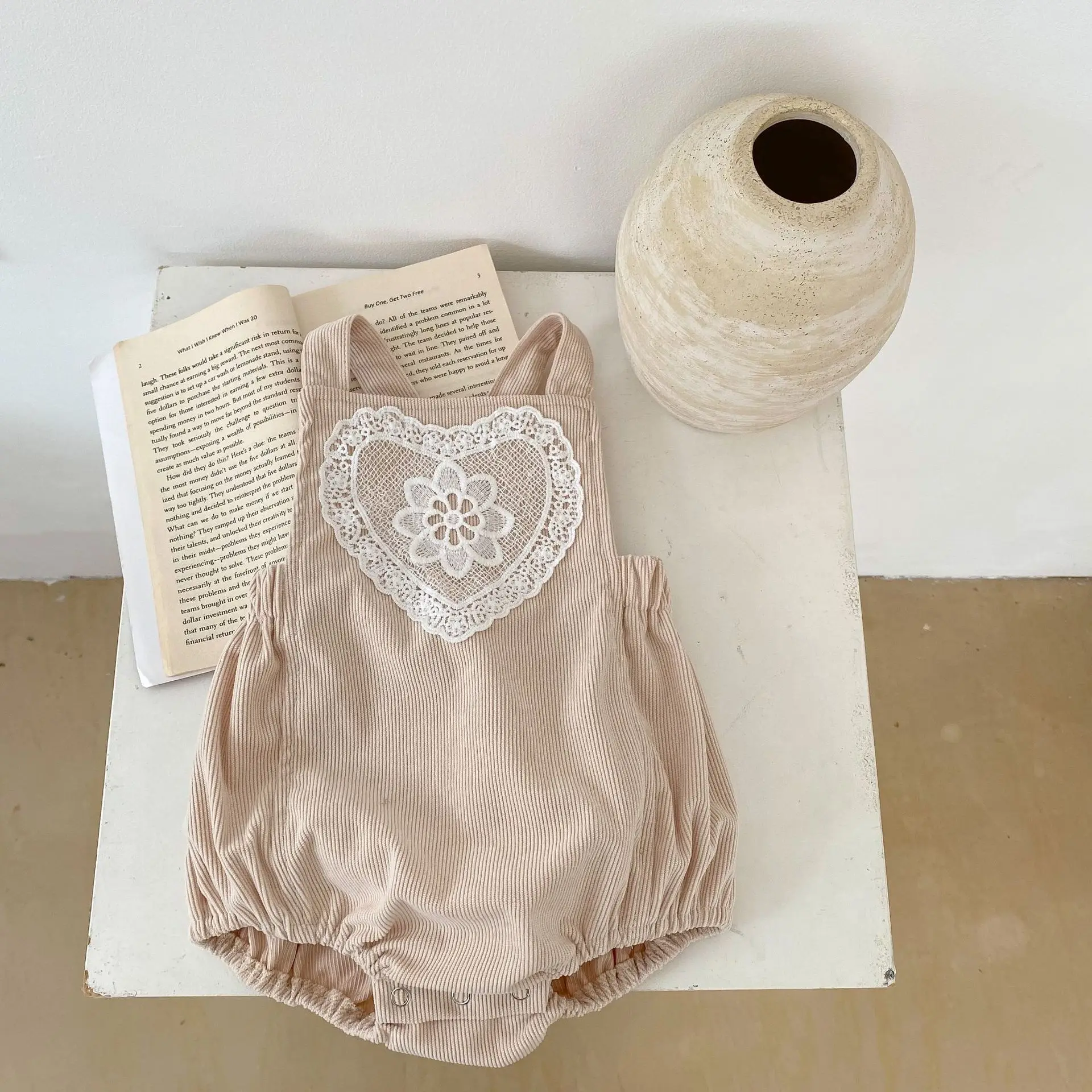 Baby Girl Heart Embroidered 2-Piece Set