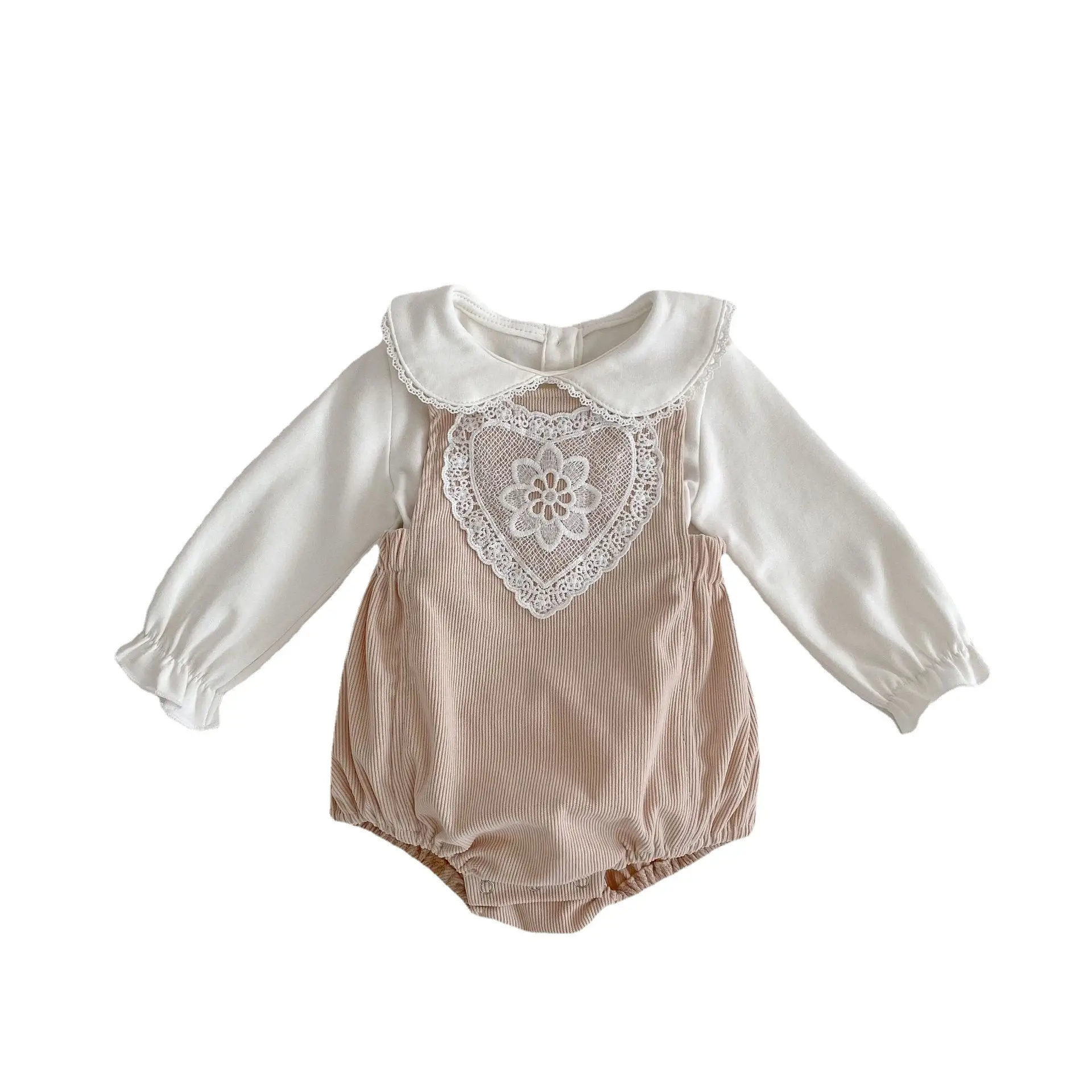 Baby Girl Heart Embroidered 2-Piece Set