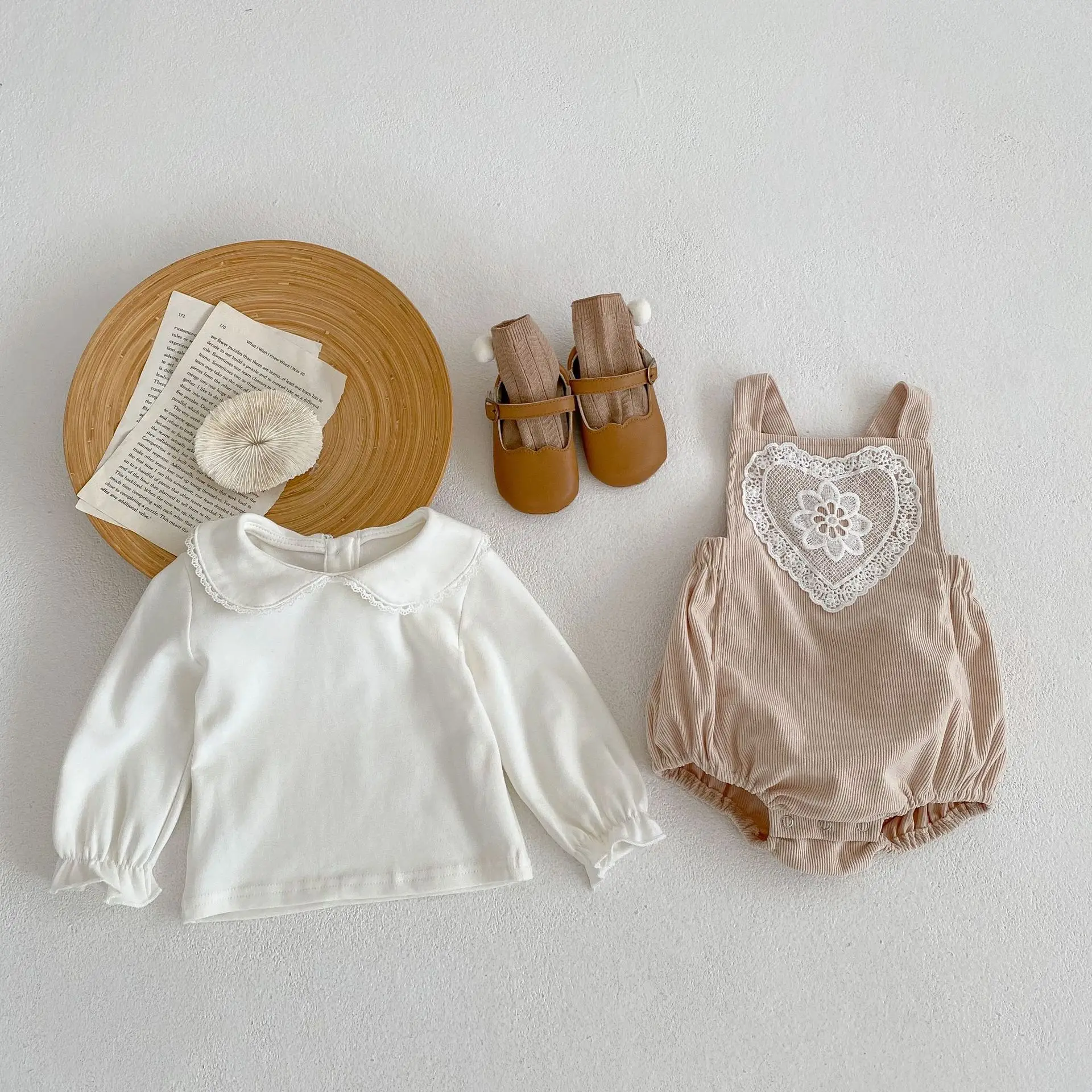 Baby Girl Heart Embroidered 2-Piece Set — feature 4