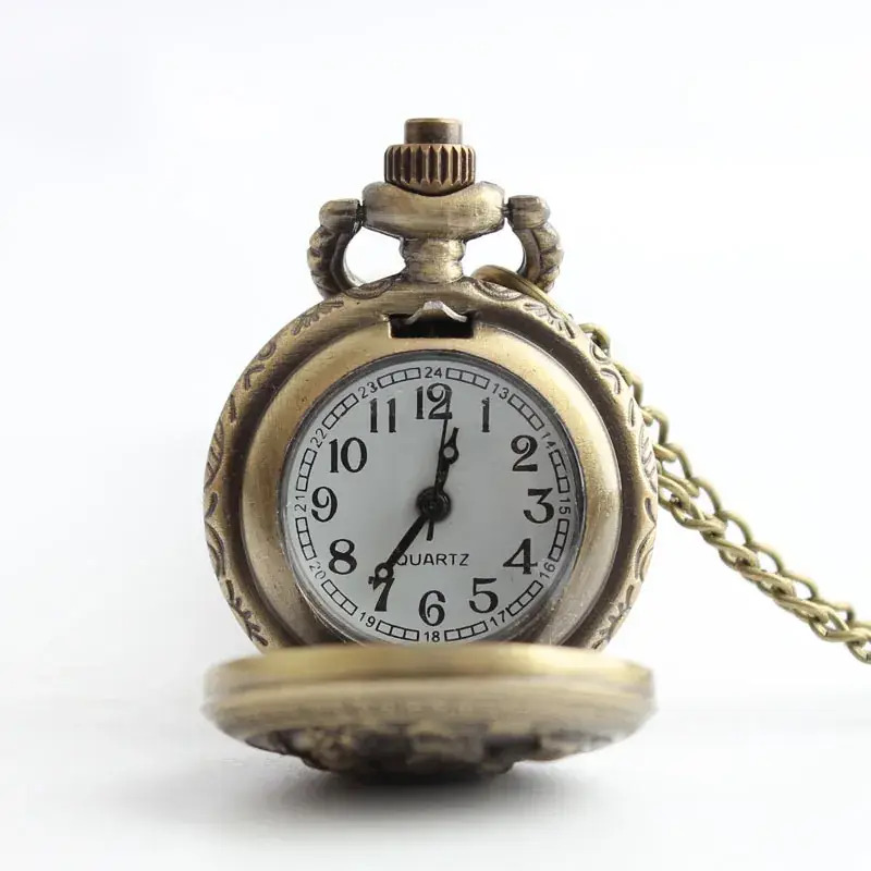 Bronze Butterfly Pocket Watch with Chain - Image 3